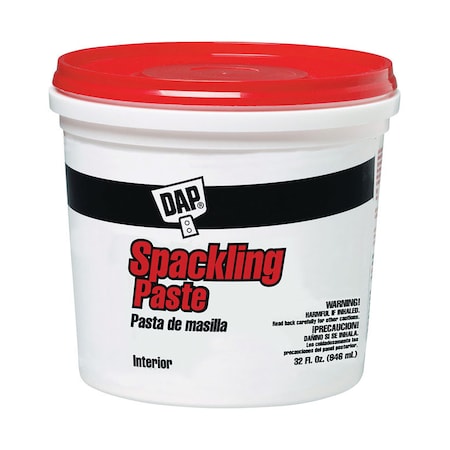 Dap Spackling Paste, 1 qt, Tub, White 10204